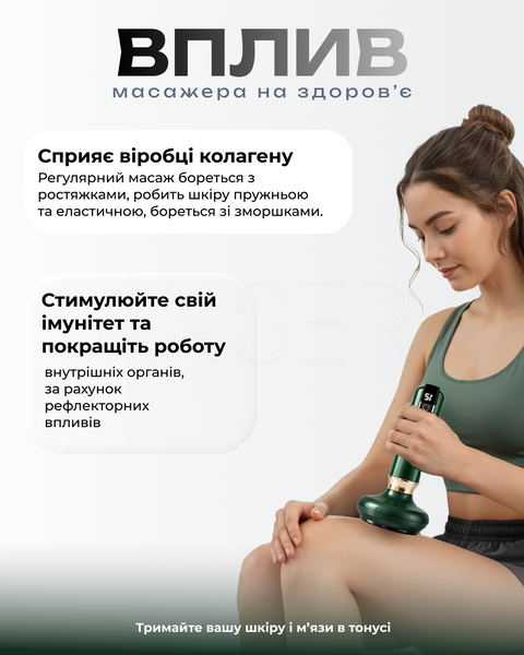 Вакуумний антицелюлітний масажер для тіла з підігрівом, 12 режимів