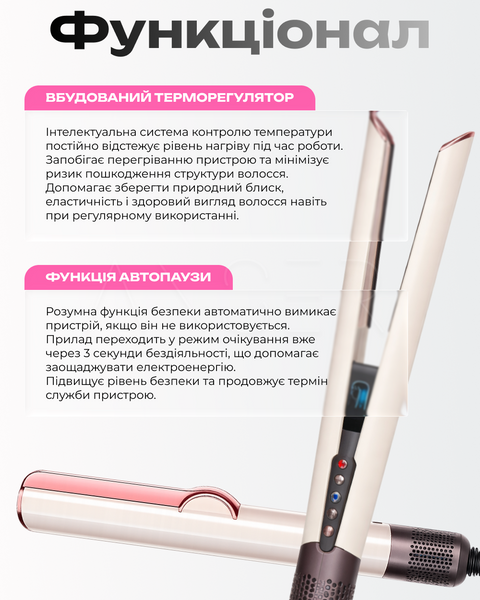 Фен-выпрямитель AutoStrait с ионизацией, Rose &mdash; купить в интернет-магазине ANSORI: фото и цена