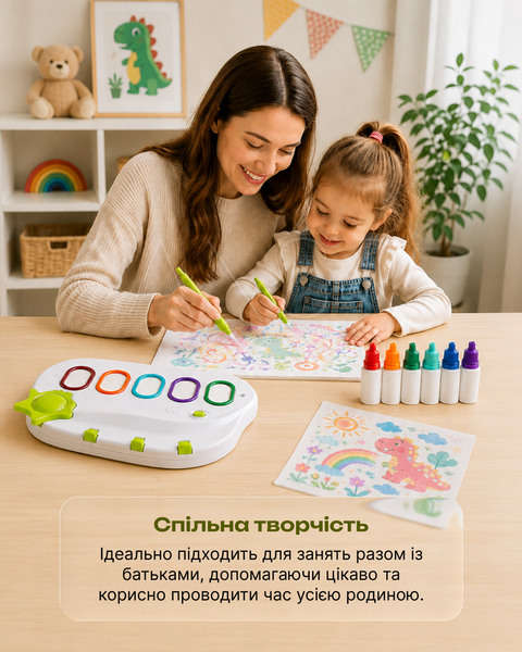 Чарівний набір для малювання для дітей &mdash; 6 яскравих кольорів, 20 аркушів, творчість від 3 років &mdash; купити в інтернет-магазині ANSORI: фото та ціна
