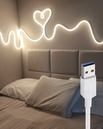 Гнучкий неон FlexGlow LUX USB теплого білого кольору, 5 м &mdash; купити в інтернет-магазині ANSORI: фото та ціна