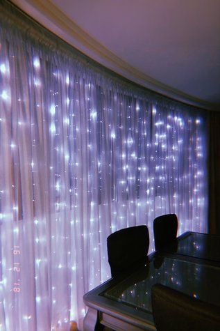 Гирлянда штора Роса 3х3 м 200 LED медный провод 8 режимов 10 нитей Белая