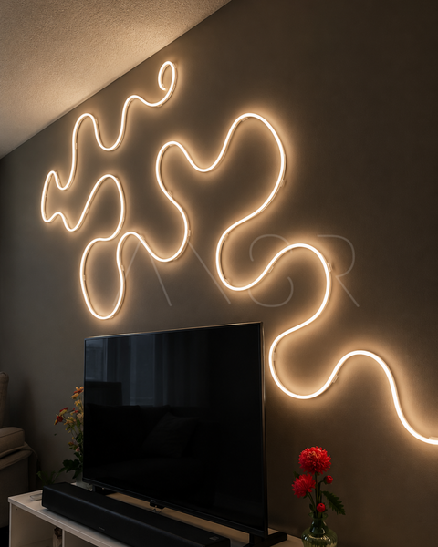 Гнучкий неон FlexGlow LUX 220V теплого білого кольору, відріз 15&ndash;50 м