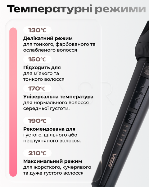 Плойка для волосся з керамічним покриттям та LED-дисплеєм для створення стійких локонів і акуратної укладки &mdash; купити в інтернет-магазині ANSORI: фото та ціна