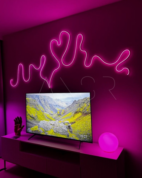 Гнучкий неон FlexGlow LUX 220V рожевого кольору, відріз 15&ndash;50 м