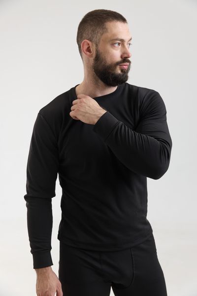 Мужское теплое термобелье на флисе North Fleece черное размер S