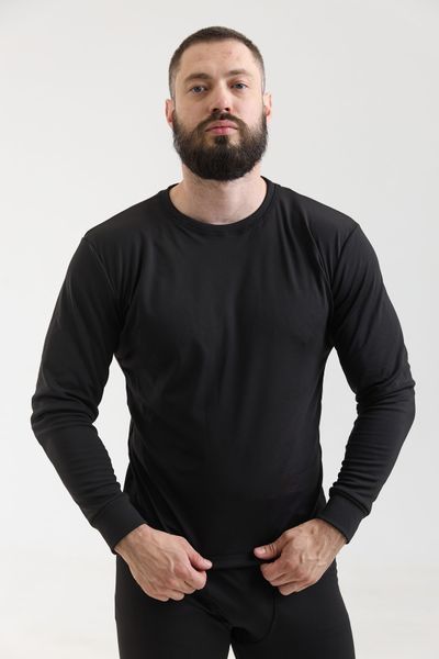 Мужское теплое термобелье на флисе North Fleece черное размер S
