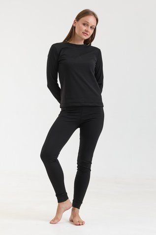 Жіноча тепла термобілизна на флісі North Fleece чорна розмір XS