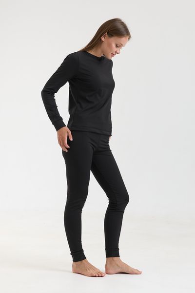 Женское теплое термобелье на флисе North Fleece черное размер XS