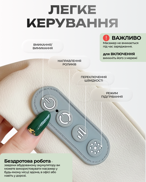 Масажер для шиї, спини та голови з інфрачервоним прогрівом
