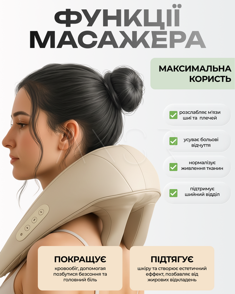 Масажер для шиї, спини та голови з інфрачервоним прогрівом